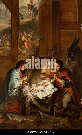 Jan Erasmus Quellinus, The Birth of Christ, 1689; olio su tela, Royal Museum of fine Arts, Anversa, Belgio Foto Stock