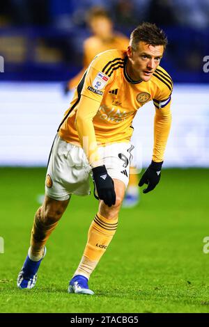 Sheffield, Regno Unito. 30 novembre 2023. Jamie Vardy di Leicester City durante la partita Sheffield Wednesday FC contro Leicester City FC Skybet EFL Championship all'Hillsborough Stadium, Sheffield, Inghilterra, Regno Unito il 29 novembre 2023 Credit: Every Second Media/Alamy Live News Foto Stock