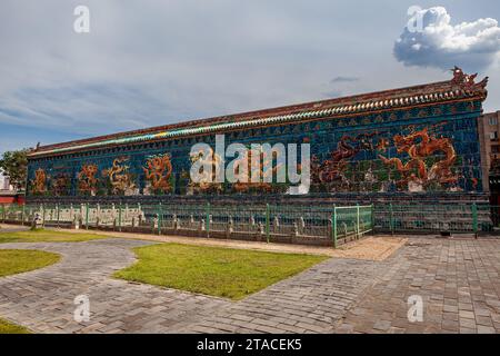 Il muro dei nove draghi di Datong in Cina Foto Stock