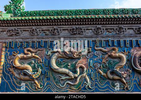 Il muro dei nove draghi di Datong in Cina Foto Stock