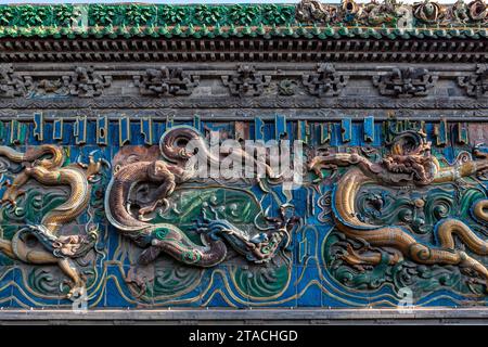 Il muro dei nove draghi di Datong in Cina Foto Stock