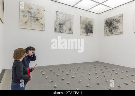 Quadri Sigmar Polke e installazione a pavimento Foto Stock