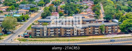 Vista aerea di Gaborone dell'edificio cittadino di appartamenti Foto Stock