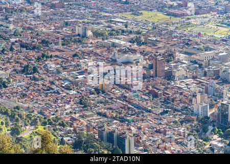 Vista su Bogotá dal monte Montserrate in Colombia Foto Stock