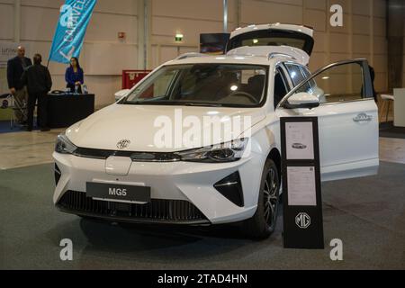 Auto elettrica MG 5 all'ECAR SHOW - Hybrid and Electric Motor Show Foto Stock