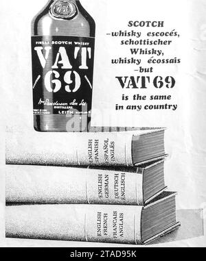 1968 VAT 69 scotch whiskey ad Foto Stock