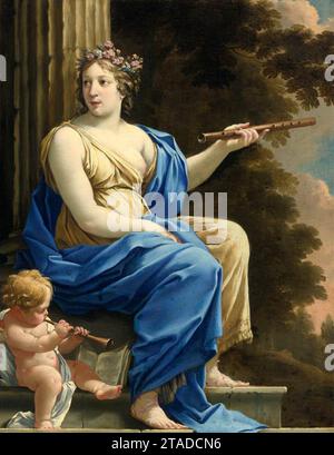 Euterpe, The Muse of Music and Lyric Poetry 1630s di Simon Vouet Foto Stock