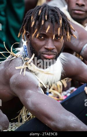 Senegal, Casamance, Cap Kirring, wrestler Foto Stock