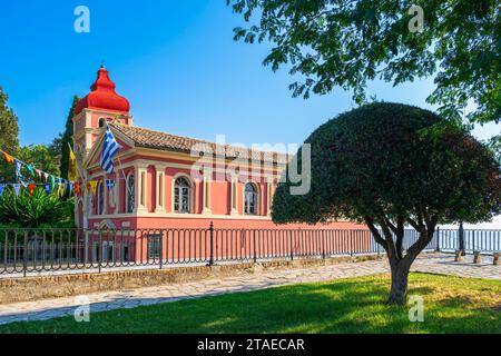 Grecia, Isole Ionie, isola di Corfù, città di Corfù (o Kerkyra), la città vecchia dichiarata Patrimonio dell'Umanità dall'UNESCO, chiesa Panagia Mandrakina costruita nel XVIII secolo Foto Stock