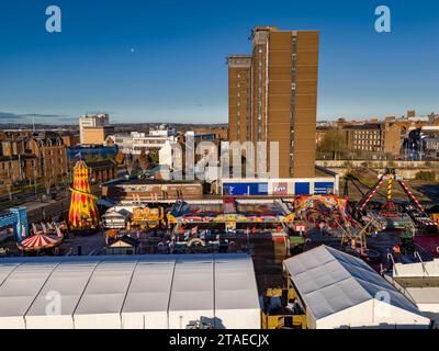 Stoke on Trent, Winter Wonderland Aerial Drone Birdseye View DJI Mini 4 Pro, di alta qualità Foto Stock