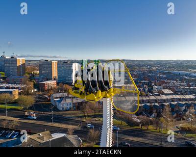 Stoke on Trent, Winter Wonderland Aerial Drone Birdseye View DJI Mini 4 Pro, di alta qualità Foto Stock