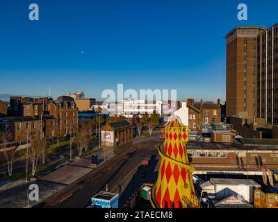 Stoke on Trent, Winter Wonderland Aerial Drone Birdseye View DJI Mini 4 Pro, di alta qualità Foto Stock