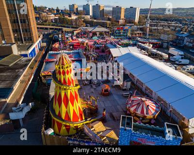 Stoke on Trent, Winter Wonderland Aerial Drone Birdseye View DJI Mini 4 Pro, di alta qualità Foto Stock