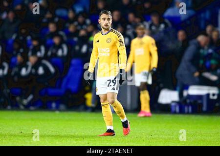 Hillsborough Stadium, Sheffield, Inghilterra - 29 novembre 2023 Yunus Akgun (29) di Leicester City - durante la partita Sheffield mercoledì contro Leicester City, EFL Championship, 2023/24, Hillsborough Stadium, Sheffield, Inghilterra - 29 novembre 2023 crediti: Arthur Haigh/WhiteRosePhotos/Alamy Live News Foto Stock