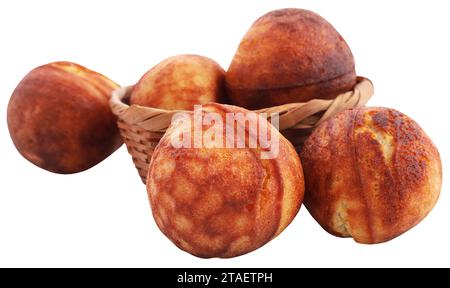 Le famose palle di pancake Dansih o aebleskiver Foto Stock