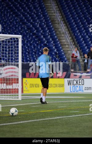 Foxborough, Massachusetts, USA. 21 settembre 2013. Durante la partita di calcio della MLS tra D.C. United e la New England Revolution tenutasi al Gillette Stadium di Foxborough Massachusetts. Il punteggio dopo un tempo D.C. United 1 New England Revolution 0. Eric Canha/CSM/Alamy Live News Foto Stock