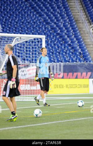 Foxborough, Massachusetts, USA. 21 settembre 2013. Durante la partita di calcio della MLS tra D.C. United e la New England Revolution tenutasi al Gillette Stadium di Foxborough Massachusetts. Il punteggio dopo un tempo D.C. United 1 New England Revolution 0. Eric Canha/CSM/Alamy Live News Foto Stock