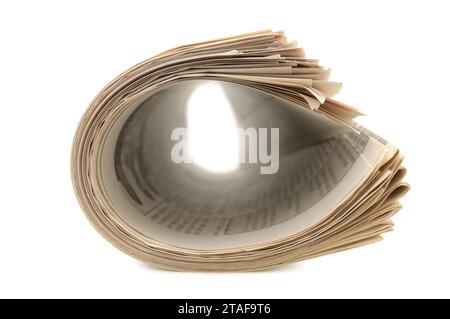 giornali isolati su sfondo bianco Foto Stock