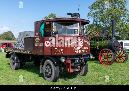 Drayton.Somerset.Regno Unito.18 agosto 2023. Un carro a vapore Super Sentinel restaurato del 1924 è in mostra ad un evento agricolo di Yesterdays Foto Stock