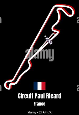 Mappa del circuito Paul Ricard per poster Wall Art Illustrazione Vettoriale