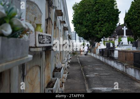 Salvador, Bahia, Brasile - 02 novembre 2023: Veduta del cimitero di campo Santo nella città di Salvador, Bahia. Foto Stock