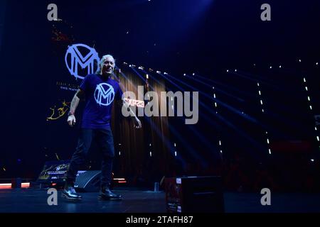 30 novembre 2023, San Paolo, SÃ£o Paulo, Brasile, Brasile: il cantante Bruce Dickinson, cantante solista della band heavy metal Iron Maiden presenta il Mandrake Project durante il Comic-con Experience (CCXP) 2023 al Sao Paulo Expo il 30 novembre 2023 a San Paolo, Brasile. (Foto di Leandro Bernardes/PxImages) (immagine di credito: © Leandro Bernardes/PX Imagens via ZUMA Press Wire) SOLO USO EDITORIALE! Non per USO commerciale! Foto Stock