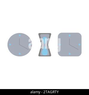 Orologio impostato. Icona orologio in stile piatto. illustrazione vettoriale Illustrazione Vettoriale