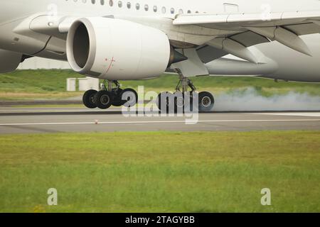 Primo piano delle Jet Wheels dei passeggeri. Foto Stock