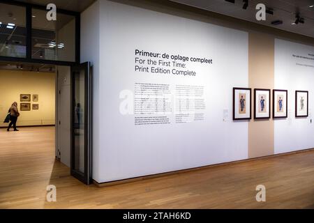 AMSTERDAM - l'uomo vecchio che beve il caffè nel Museo Van Gogh. La rara e completa serie di tre litografie (stampe in pietra) del caffè di Vincent van Gogh che beve Old Man nel 1882 è ora insieme nel museo per la prima volta. ANP RAMON VAN FLYMEN paesi bassi Out - belgio Out Foto Stock