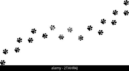 Sfondo dell'icona di spostamento degli animali domestici con stampa Paw Illustrazione Vettoriale