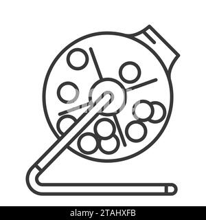 Gabbia per bingo rotonda della lotteria, tamburo della lotteria o macchina della lotteria icona semplice, gioco del lotto, vettore Illustrazione Vettoriale