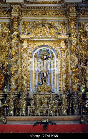 Lisbona (Lisboa), Igreja de Sao Roque (pala d'altare barocca). Cappella di Sao Roque. Portogallo. Foto Stock