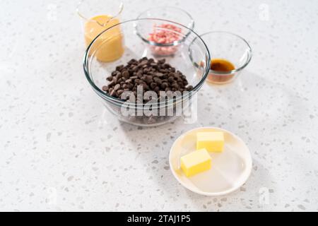 Biscotto di Natale-cutter menta piperita fudge Foto Stock