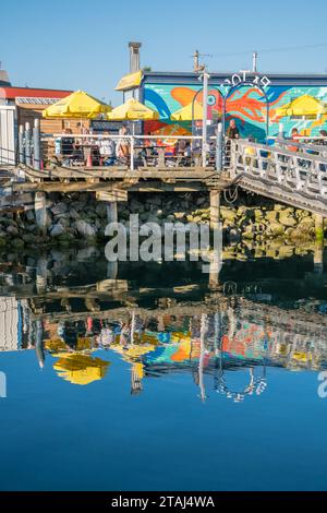 Steveston, British Columbia, Canada-7 ottobre 2023: Il villaggio di Steveston di Richmond è una destinazione unica della costa canadese ricca di storia e fascino Foto Stock