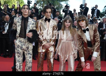 CANNES, FRANCIA - MAGGIO 25: Ethan Torchio, Thomas raggi, Damiano David, Victoria De Angelis assistono alla proiezione di 'Elvis' durante la 75a edizione annuale di Cannes Foto Stock