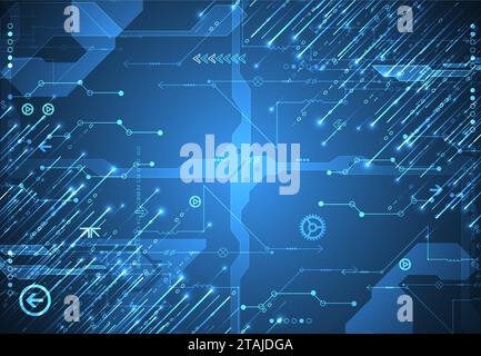 Sfondo colore sfumatura dati astratti. Concetto di tecnologia digitale disegnata a mano. Vettore Illustrazione Vettoriale