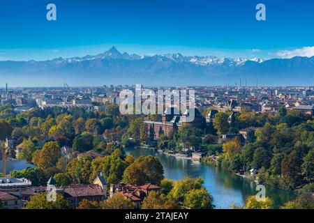 Veduta aerea della città di Torino (Italia) Foto Stock