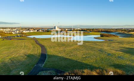 Vista aerea del Beach Park a Irvine Foto Stock