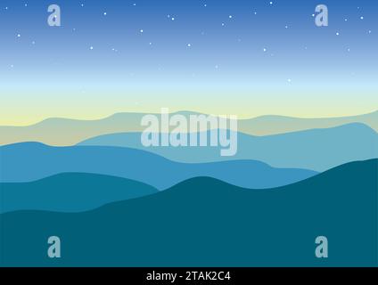 Notte nel deserto con le stelle. Illustrazione vettoriale. Illustrazione Vettoriale