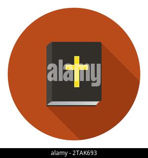 Bibbia con ombra su sfondo rosso. Illustrazione vettoriale Illustrazione Vettoriale