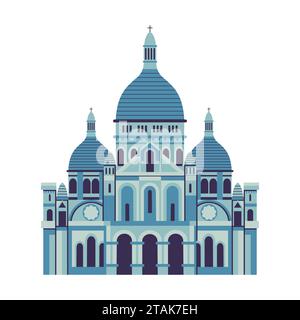 Icona del Sacro cuore di Parigi con design piatto Illustrazione Vettoriale