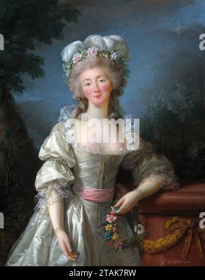 Madame du Barry. Ritratto dell'amante di Luigi XV di Francia, Jeanne Bécu, Comtesse du Barry (1743-1793) di Élisabeth Vigée le Brun (1755-1842), olio su tela, 1782 Foto Stock