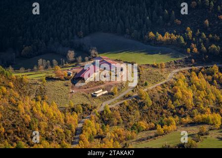 Percorso dei punti panoramici del Pla de l'Àliga da Estana (Cerdanya, Catalogna, Spagna, Pirenei) ESP: Ruta de los miradores del Pla de l'Àliga desde Estana Foto Stock