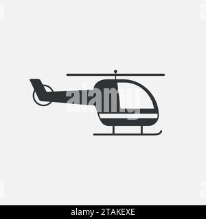 Icon Helicopter isolato su sfondo grigio. Illustrazione vettoriale. Illustrazione Vettoriale