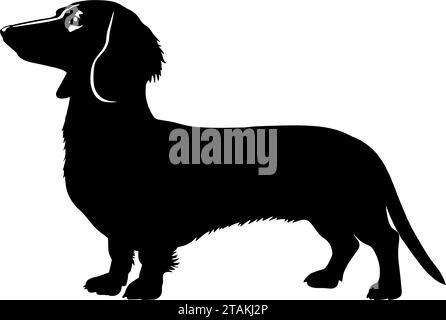 Silhouette da cane Dachshund. Illustrazione vettoriale Illustrazione Vettoriale