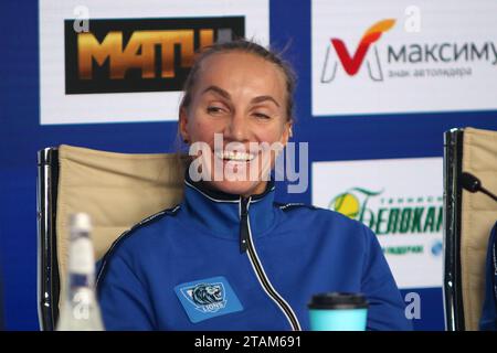 San Pietroburgo, Russia. 1 dicembre 2023. Svetlana Kuznetsova, vista in una conferenza stampa dei Trofei Palmyra Nord - Torneo Internazionale di Tennis a squadre nella KSK Arena. (Foto di Maksim Konstantinov/SOPA Images/Sipa USA) credito: SIPA USA/Alamy Live News Foto Stock