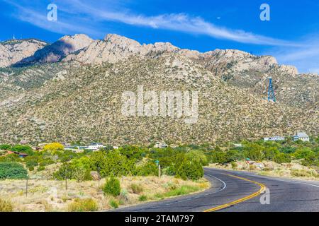 Albuquerque, New Mexico, viaggio in tram fino all'area sciistica di Sandia Peak. Foto Stock