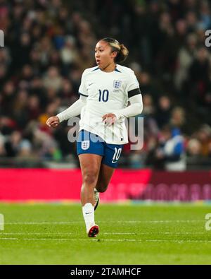 Lauren James in Inghilterra durante la partita England Women contro Netherlands Women's Nations League A al Wembley Stadium, Londra, Inghilterra, Regno Unito il 1° dicembre 2023 credito: Every Second Media/Alamy Live News Foto Stock