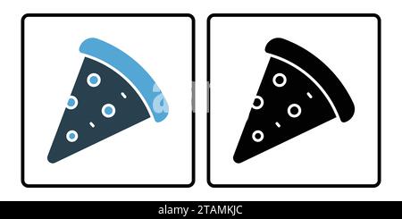 icona pizza slice. icona relativa al cibo. stile icona a tinta unita, doppio tono. semplice progettazione vettoriale modificabile Illustrazione Vettoriale