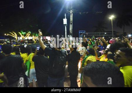 1 dicembre 2023, Natal, Rio grande do Norte, Brasile: NATAL (RN), 01/12/2023 - BOLSONARO/VISITA/NATAL - l'ex presidente del Brasile, Jair Bolsonaro ha preso un caffè al Centrais de Abastecimentos do RN S/A (CEASA RN), poi ha partecipato al lancio dell'Accademia Conservatrice e alla fine della giornata ha visitato la città di Extremoz RN, nella regione metropolitana della capitale. (Foto: JosÃƒ © Aldenir/Thenews2/Zumapress) (immagine di credito: © TheNEWS2 via ZUMA Press Wire) SOLO USO EDITORIALE! Non per USO commerciale! Foto Stock